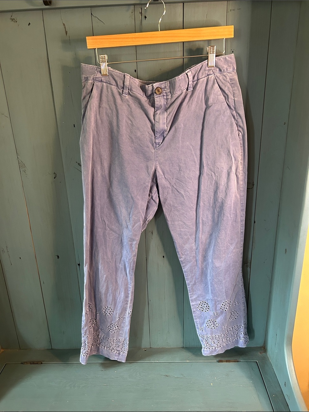 Gap For Good Spring 2018 Blue Wash Ankle Pants w/Eyelet Hems | Size 12